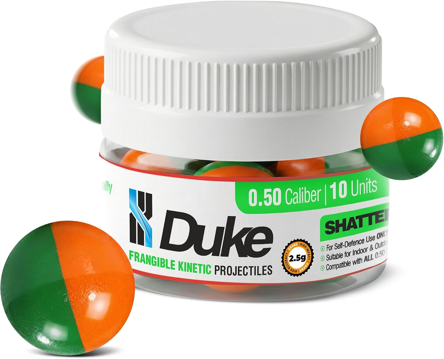 Duke ShatterShot, 50 Caliber Frangible Kinetic Projectiles 2.5g